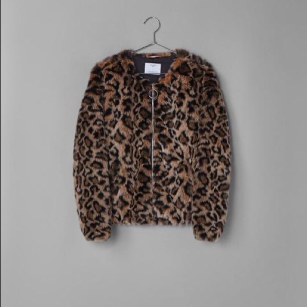 Bershka leopard coat